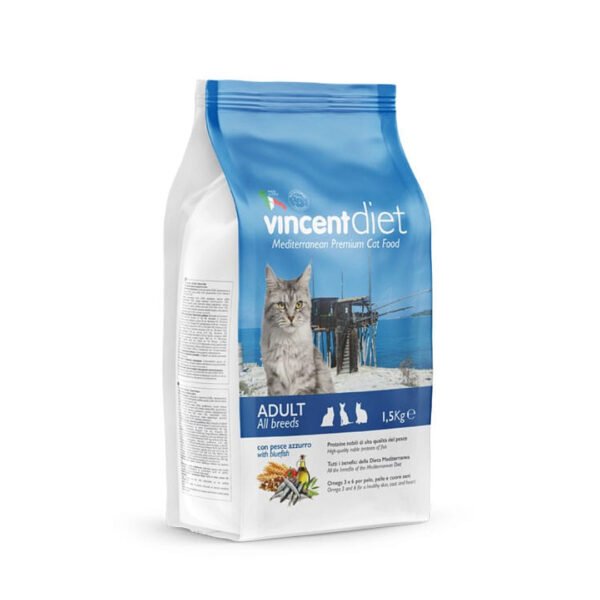 Vincent Diet sausas maistas katėms su mėlynąja žuvimi