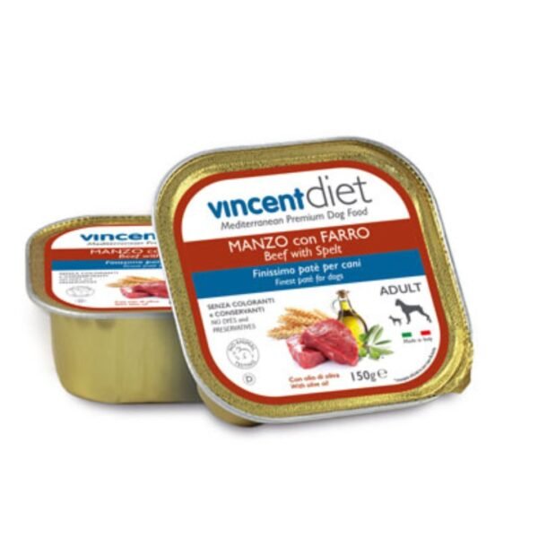 Vincent Diet šlapias maistas šunims su  jautiena ir grūdais 150 g