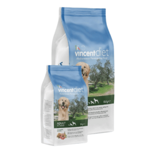Vincent Diet jaunų šuniukų sausas maistas su vištiena 15 kg ir 3 kg pakuotė. Likepets.lt